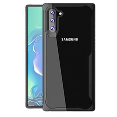Coque Rebord Contour Silicone et Vitre Transparente Miroir Housse Etui M02 pour Samsung Galaxy Note 10 5G Noir