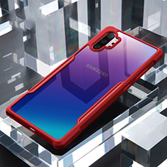 Coque Rebord Contour Silicone et Vitre Transparente Miroir Housse Etui M02 pour Samsung Galaxy Note 10 Plus 5G Rouge