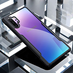 Coque Rebord Contour Silicone et Vitre Transparente Miroir Housse Etui M02 pour Samsung Galaxy Note 10 Plus Noir