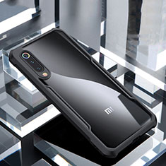 Coque Rebord Contour Silicone et Vitre Transparente Miroir Housse Etui M02 pour Xiaomi Mi 9 Lite Noir
