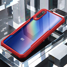 Coque Rebord Contour Silicone et Vitre Transparente Miroir Housse Etui M02 pour Xiaomi Mi 9 Pro 5G Rouge