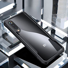 Coque Rebord Contour Silicone et Vitre Transparente Miroir Housse Etui M02 pour Xiaomi Mi A3 Lite Noir