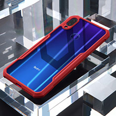 Coque Rebord Contour Silicone et Vitre Transparente Miroir Housse Etui M03 pour Xiaomi Redmi Note 7 Rouge