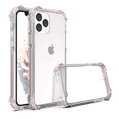 Coque Rebord Contour Silicone et Vitre Transparente Miroir Housse Etui M04 pour Apple iPhone 11 Pro Max Or Rose