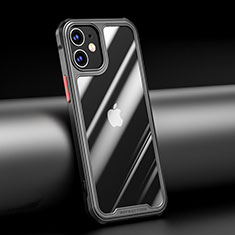 Coque Rebord Contour Silicone et Vitre Transparente Miroir Housse Etui M04 pour Apple iPhone 12 Mini Noir