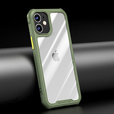 Coque Rebord Contour Silicone et Vitre Transparente Miroir Housse Etui M04 pour Apple iPhone 12 Mini Vert