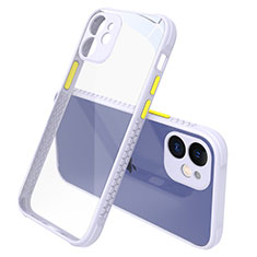 Coque Rebord Contour Silicone et Vitre Transparente Miroir Housse Etui M05 pour Apple iPhone 12 Blanc