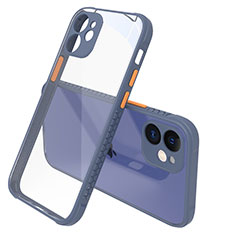Coque Rebord Contour Silicone et Vitre Transparente Miroir Housse Etui M05 pour Apple iPhone 12 Gris Lavende