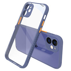 Coque Rebord Contour Silicone et Vitre Transparente Miroir Housse Etui M05 pour Apple iPhone 12 Mini Violet