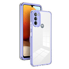 Coque Rebord Contour Silicone et Vitre Transparente Miroir Housse Etui MQ1 pour Motorola Moto G31 Violet