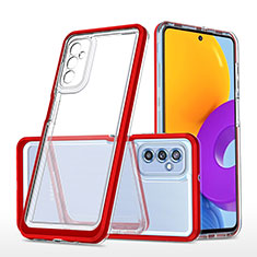Coque Rebord Contour Silicone et Vitre Transparente Miroir Housse Etui MQ1 pour Samsung Galaxy M52 5G Rouge