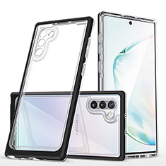 Coque Rebord Contour Silicone et Vitre Transparente Miroir Housse Etui MQ1 pour Samsung Galaxy Note 10 5G Noir