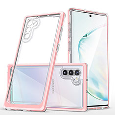 Coque Rebord Contour Silicone et Vitre Transparente Miroir Housse Etui MQ1 pour Samsung Galaxy Note 10 5G Or Rose