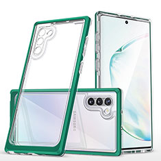 Coque Rebord Contour Silicone et Vitre Transparente Miroir Housse Etui MQ1 pour Samsung Galaxy Note 10 5G Vert