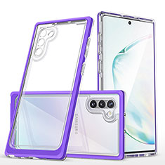 Coque Rebord Contour Silicone et Vitre Transparente Miroir Housse Etui MQ1 pour Samsung Galaxy Note 10 5G Violet