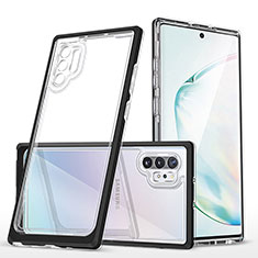 Coque Rebord Contour Silicone et Vitre Transparente Miroir Housse Etui MQ1 pour Samsung Galaxy Note 10 Plus 5G Noir