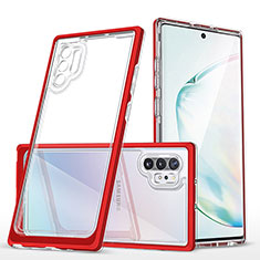 Coque Rebord Contour Silicone et Vitre Transparente Miroir Housse Etui MQ1 pour Samsung Galaxy Note 10 Plus 5G Rouge