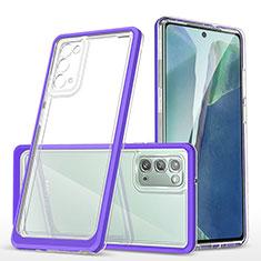 Coque Rebord Contour Silicone et Vitre Transparente Miroir Housse Etui MQ1 pour Samsung Galaxy Note 20 5G Violet