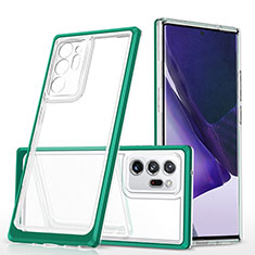 Coque Rebord Contour Silicone et Vitre Transparente Miroir Housse Etui MQ1 pour Samsung Galaxy Note 20 Ultra 5G Vert