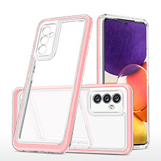Coque Rebord Contour Silicone et Vitre Transparente Miroir Housse Etui MQ1 pour Samsung Galaxy Quantum2 5G Or Rose