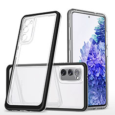 Coque Rebord Contour Silicone et Vitre Transparente Miroir Housse Etui MQ1 pour Samsung Galaxy S20 FE (2022) 5G Noir