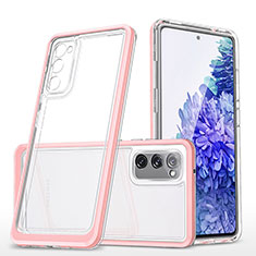 Coque Rebord Contour Silicone et Vitre Transparente Miroir Housse Etui MQ1 pour Samsung Galaxy S20 FE (2022) 5G Or Rose