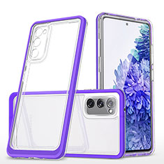 Coque Rebord Contour Silicone et Vitre Transparente Miroir Housse Etui MQ1 pour Samsung Galaxy S20 FE (2022) 5G Violet