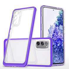 Coque Rebord Contour Silicone et Vitre Transparente Miroir Housse Etui MQ1 pour Samsung Galaxy S20 FE 5G Violet