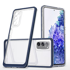 Coque Rebord Contour Silicone et Vitre Transparente Miroir Housse Etui MQ1 pour Samsung Galaxy S20 Lite 5G Bleu