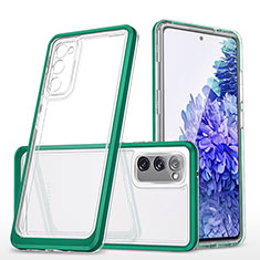 Coque Rebord Contour Silicone et Vitre Transparente Miroir Housse Etui MQ1 pour Samsung Galaxy S20 Lite 5G Vert