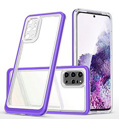Coque Rebord Contour Silicone et Vitre Transparente Miroir Housse Etui MQ1 pour Samsung Galaxy S20 Plus 5G Violet