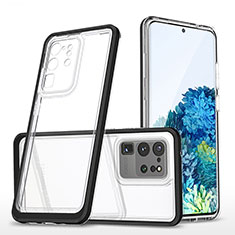 Coque Rebord Contour Silicone et Vitre Transparente Miroir Housse Etui MQ1 pour Samsung Galaxy S20 Ultra 5G Noir