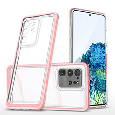 Coque Rebord Contour Silicone et Vitre Transparente Miroir Housse Etui MQ1 pour Samsung Galaxy S20 Ultra Or Rose