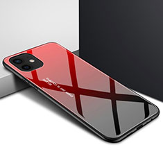 Coque Rebord Contour Silicone et Vitre Transparente Miroir Housse Etui N01 pour Apple iPhone 12 Mini Rouge