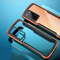 Coque Rebord Contour Silicone et Vitre Transparente Miroir Housse Etui N01 pour Huawei P40 Orange