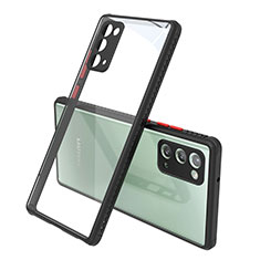 Coque Rebord Contour Silicone et Vitre Transparente Miroir Housse Etui N02 pour Samsung Galaxy Note 20 5G Noir