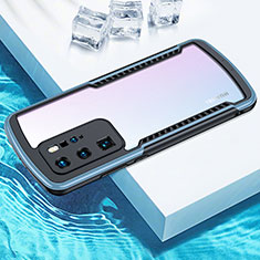 Coque Rebord Contour Silicone et Vitre Transparente Miroir Housse Etui N03 pour Huawei P40 Pro Argent