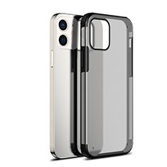 Coque Rebord Contour Silicone et Vitre Transparente Miroir Housse Etui pour Apple iPhone 12 Mini Noir
