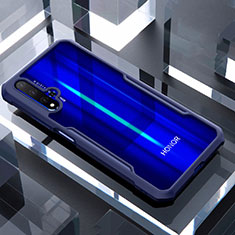 Coque Rebord Contour Silicone et Vitre Transparente Miroir Housse Etui pour Huawei Honor 20S Bleu