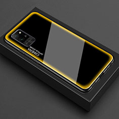 Coque Rebord Contour Silicone et Vitre Transparente Miroir Housse Etui pour Huawei Honor Play4 Pro 5G Jaune