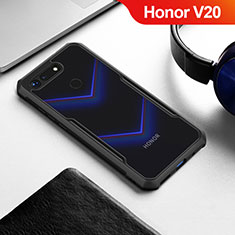 Coque Rebord Contour Silicone et Vitre Transparente Miroir Housse Etui pour Huawei Honor V20 Noir