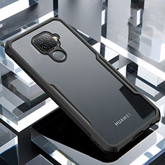 Coque Rebord Contour Silicone et Vitre Transparente Miroir Housse Etui pour Huawei Nova 5i Pro Noir