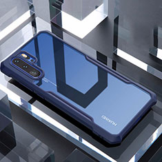 Coque Rebord Contour Silicone et Vitre Transparente Miroir Housse Etui pour Huawei P30 Pro New Edition Bleu