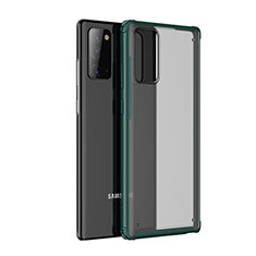 Coque Rebord Contour Silicone et Vitre Transparente Miroir Housse Etui pour Samsung Galaxy Note 20 Plus 5G Vert