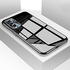 Coque Rebord Contour Silicone et Vitre Transparente Miroir Housse Etui pour Xiaomi Mi 11X 5G Noir