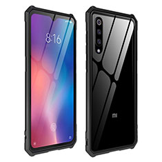 Coque Rebord Contour Silicone et Vitre Transparente Miroir Housse Etui pour Xiaomi Mi 9 Pro 5G Noir