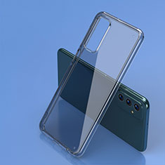 Coque Rebord Contour Silicone et Vitre Transparente Miroir Housse Etui WL2 pour Samsung Galaxy F23 5G Gris