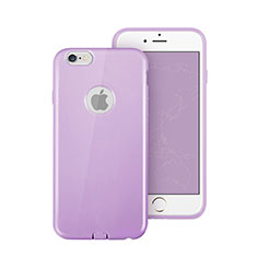 Coque Silicone avec Trou Souple Couleur Unie pour Apple iPhone 6 Plus Violet