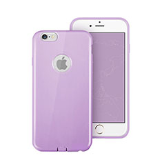 Coque Silicone avec Trou Souple Couleur Unie pour Apple iPhone 6 Violet