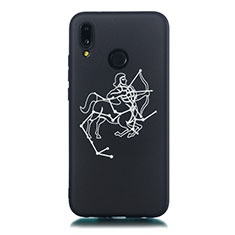 Coque Silicone Constellation Souple Couleur Unie Etui Housse S03 pour Huawei P20 Lite Noir